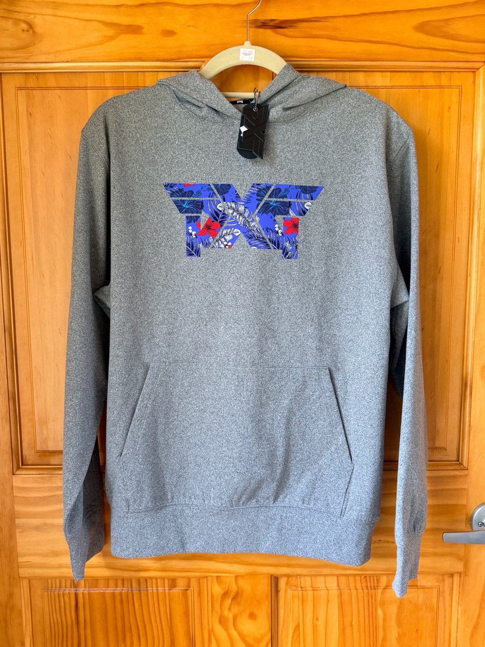PXG Grey Hoodie with Blue Floral Logo